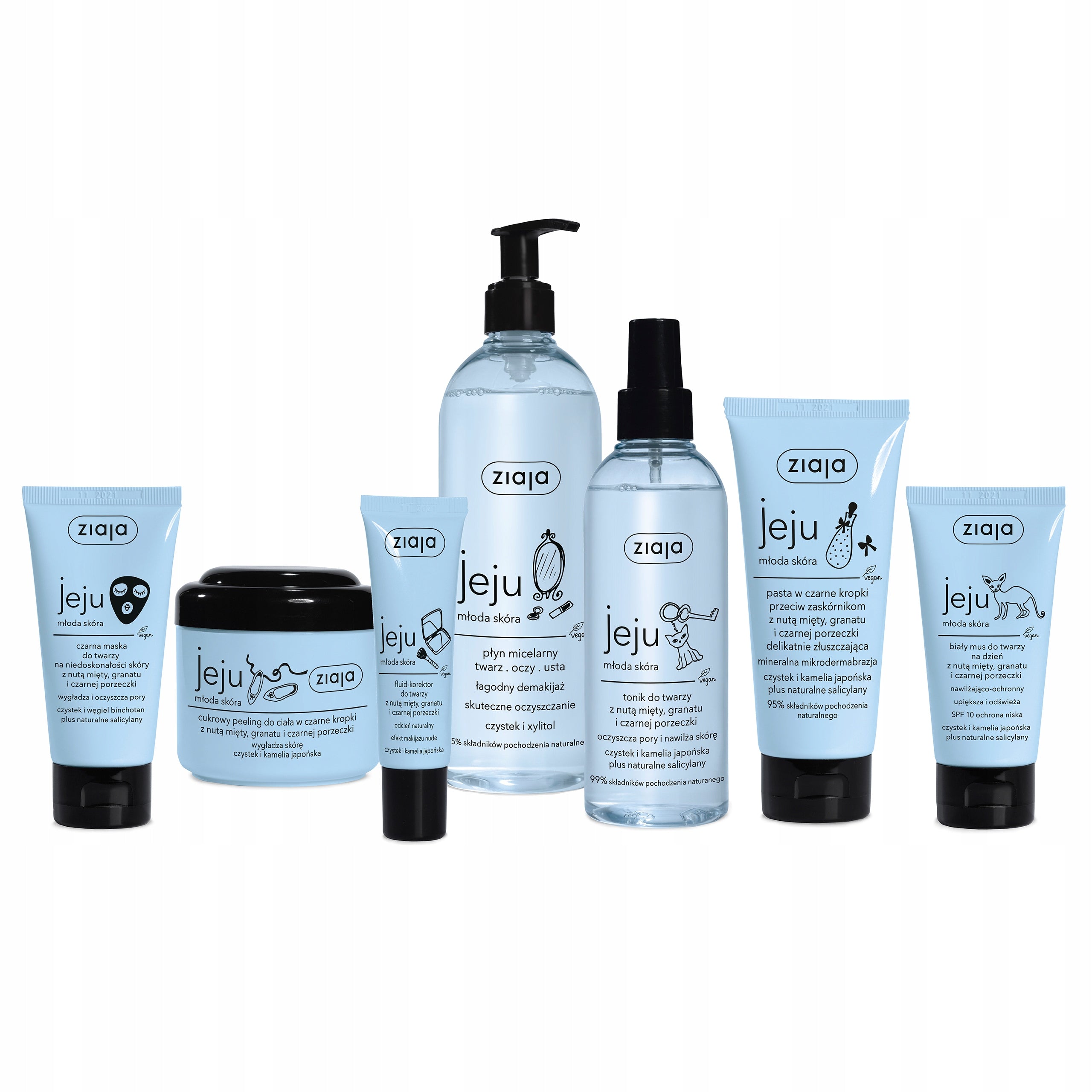 Ziaja Jeju niebieskie zestaw kosmetyków do pielęgnacji młodej skóry