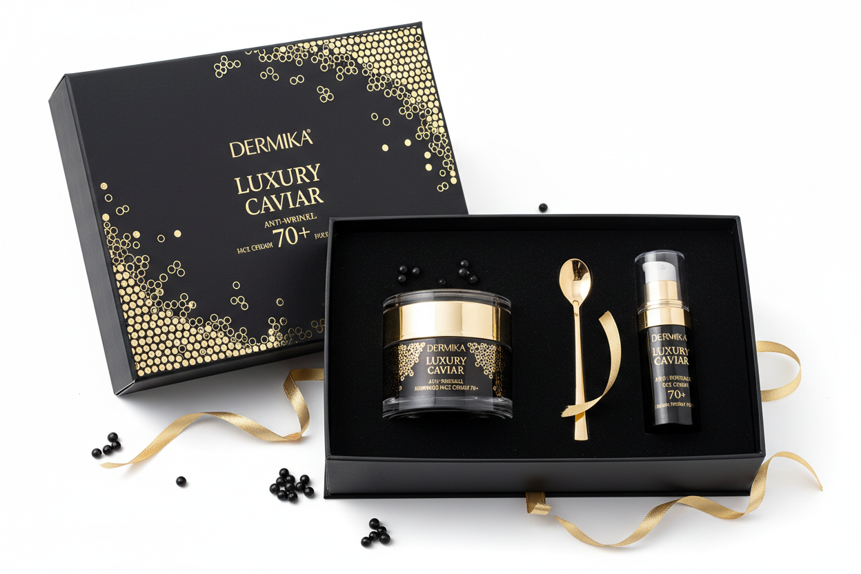 Dermika Luxury Caviar Zestaw Prezentowy Kosmetyków Krem Do Twarzy Oczu 70+