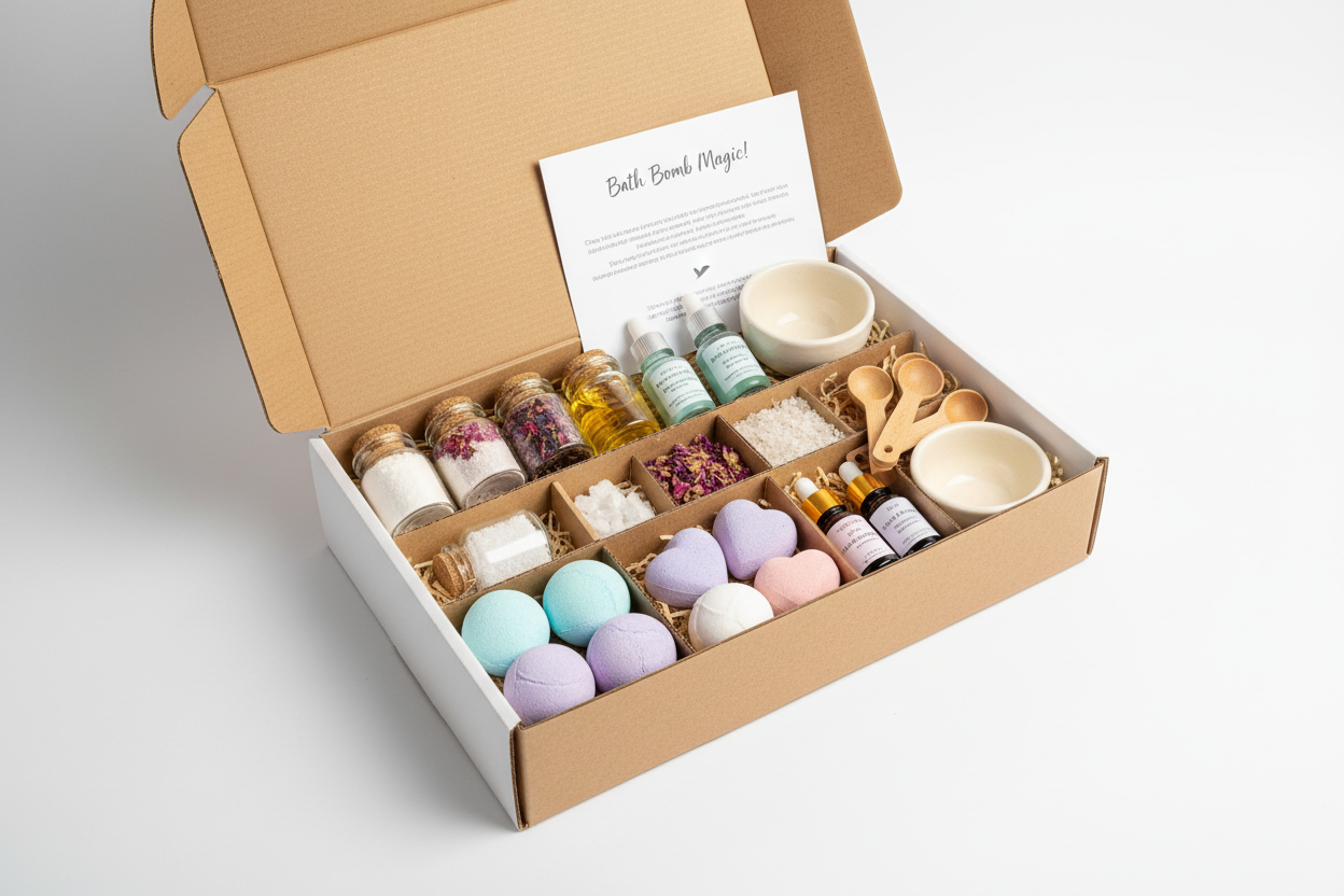 Zestaw kreatywny do robienia kul do kąpieli dla początkujących na prezent